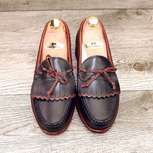 * NEW * $295 Allen Edmonds WOODSTOCK Loafer 7 D Black / Brown * add $15 Trees main image 13